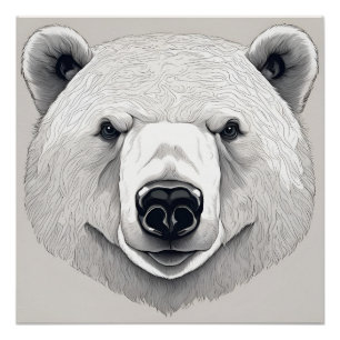 Polar Bear Illustration Poster