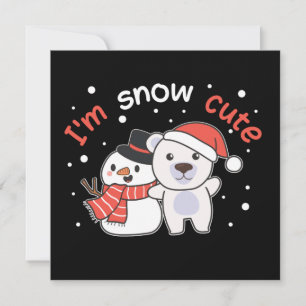 Polar Bear I'm Snow Cute Snowman Snow Pun Invitati Invitation