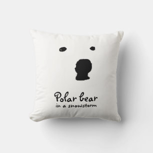 Polar Bear in a snowstorm t-shirt Cushion