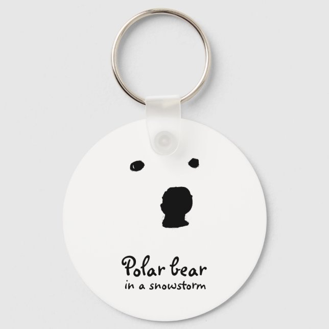 Polar Bear in a snowstorm  t-shirt Key Ring (Front)