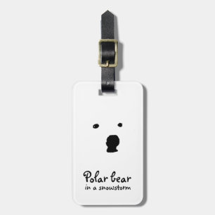 Polar Bear in a snowstorm t-shirt Luggage Tag
