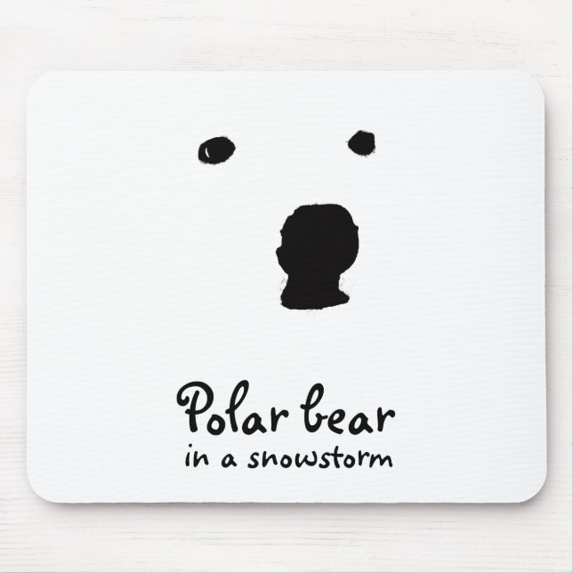Polar Bear in a snowstorm  t-shirt Mouse Pad (Front)