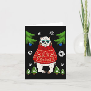 Polar Bear In Christmas Sweater Funny Bear Lover U Card