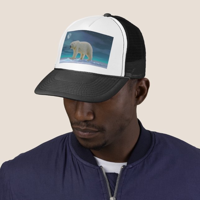 Polar Bear in Moonlight Trucker Hat (In Situ)