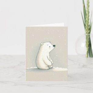Polar Bear In Snowflakes Note Card