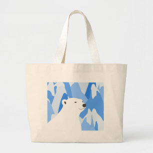 Polar Bear In The Cold Design Large Tote Bag