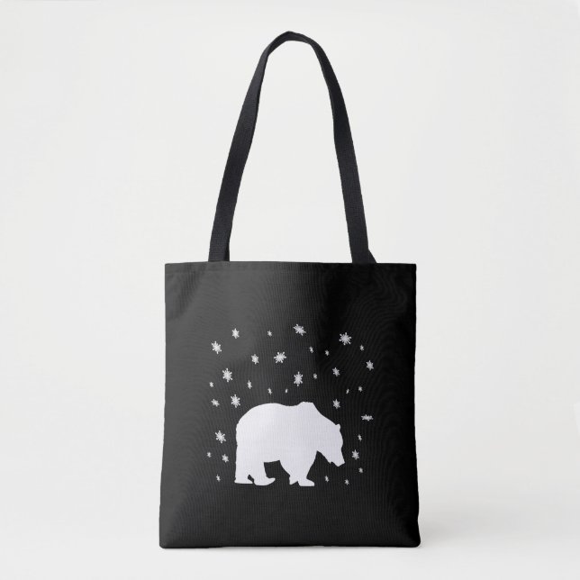 Polar Bear In The Snow Tote Bag (Front)