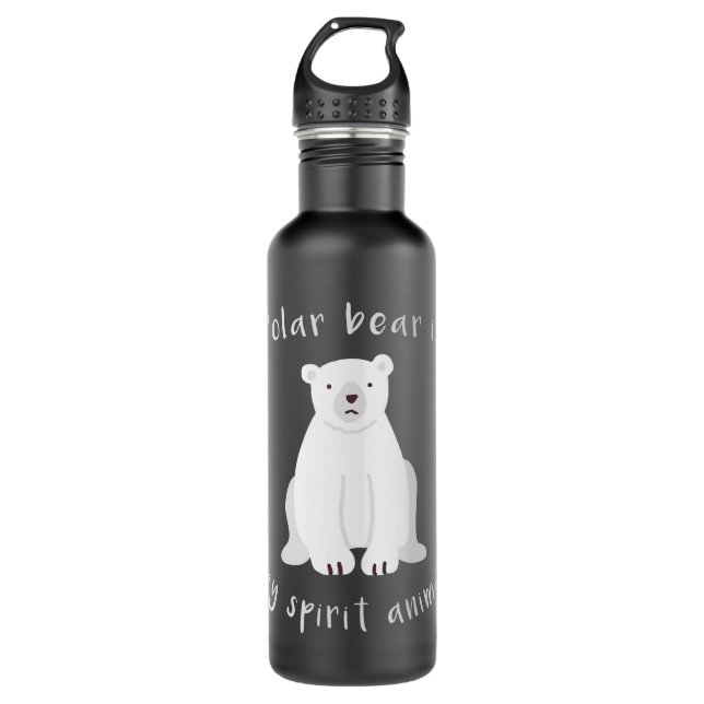 Polar Bear Is My Spirit Animal - Cute Kawaii Bear 710 Ml Water Bottle (Front)