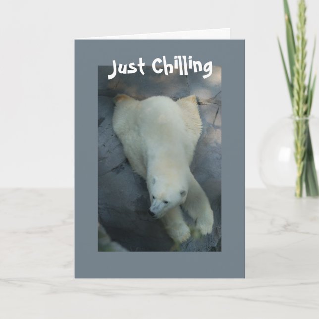 Polar Bear Just Chilling Holiday Card (Front)