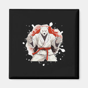 Polar Bear Karate Animal Fighter Judo  Magnet