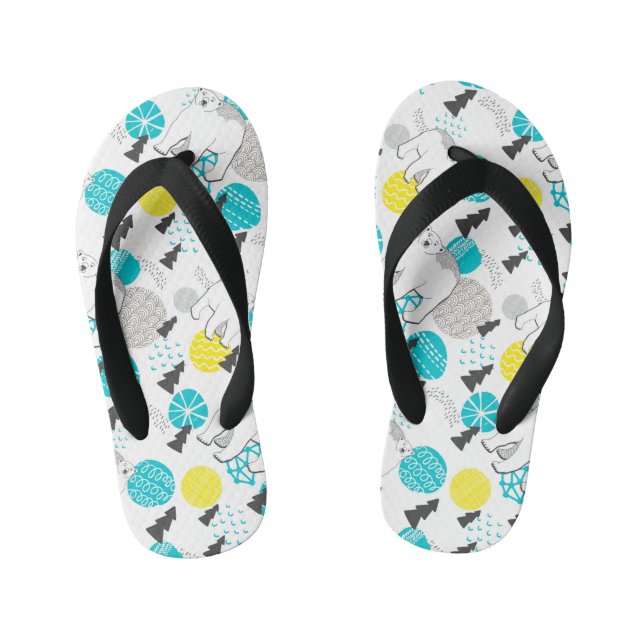 Polar bear kid's jandals (Footbed)