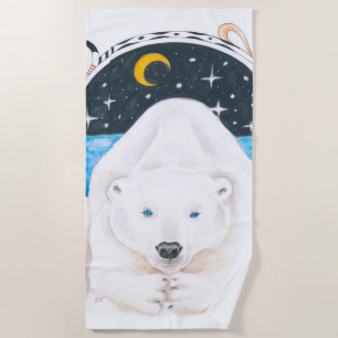 Polar Bear King Beach Towel