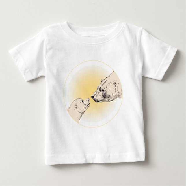 Polar Bear Kiss Baby T-Shirt Baby Wildlife Tees (Front)