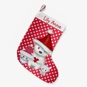 Polar Bear, Kitty and Mouse Personalised Stocking