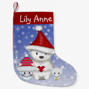 Polar Bear, Kitty and Mouse Personalised Stocking