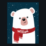 Polar Bear l Christmas l Holiday Customisable Poster<br><div class="desc">Polar bear personalised Christmas and new year's poster . The perfect gift for holiday season. Customise this holiday poster with your own custom text. Part of a collection.</div>