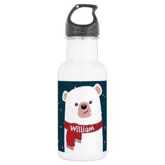 Polar Bear l Christmas l Holiday Personalised 532 Ml Water Bottle