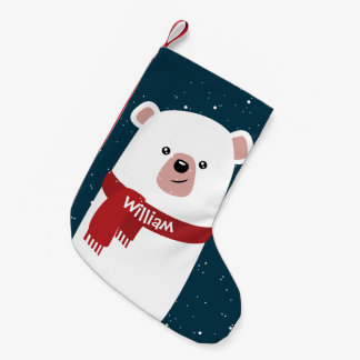 Polar Bear l Holiday & New Year's l Customisable Small Christmas Stocking