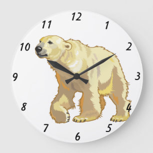 polar bear large clock