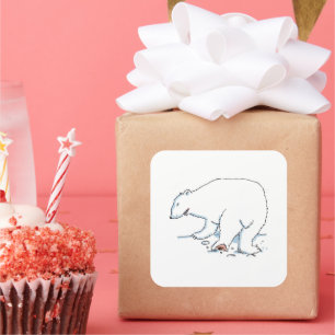 Polar Bear large square stickers sheet
