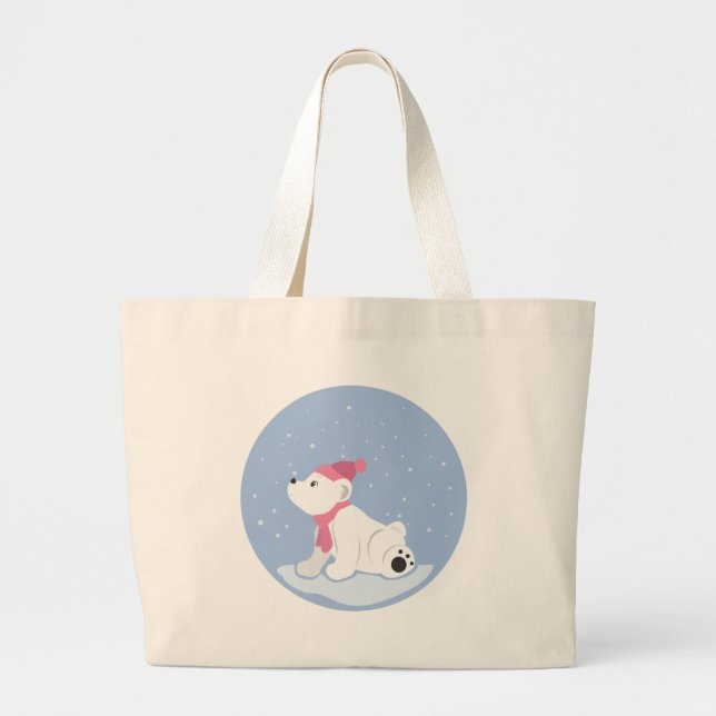Polar Bear Large Tote Bag (Front)