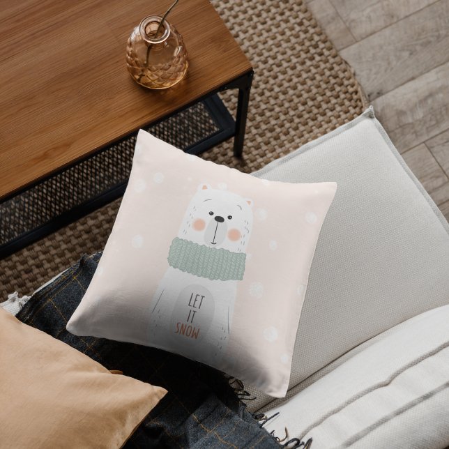 Polar bear - Let it snow - Cute Winter / Christmas Cushion (Creator Uploaded)