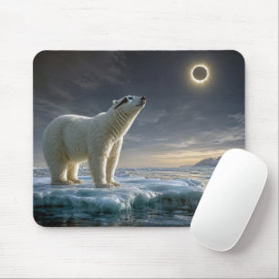 Polar Bear Looking at Solar Eclipse Mouse Pad