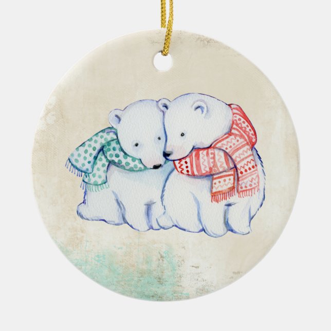 Polar Bear Love Ornament (Front)