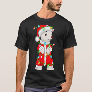 Polar Bear Lover Xmas Lighting Santa Polar Bear Ch T-Shirt