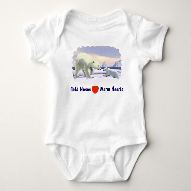 Polar Bear - Mama Nose Best Baby Bodysuit (Front)