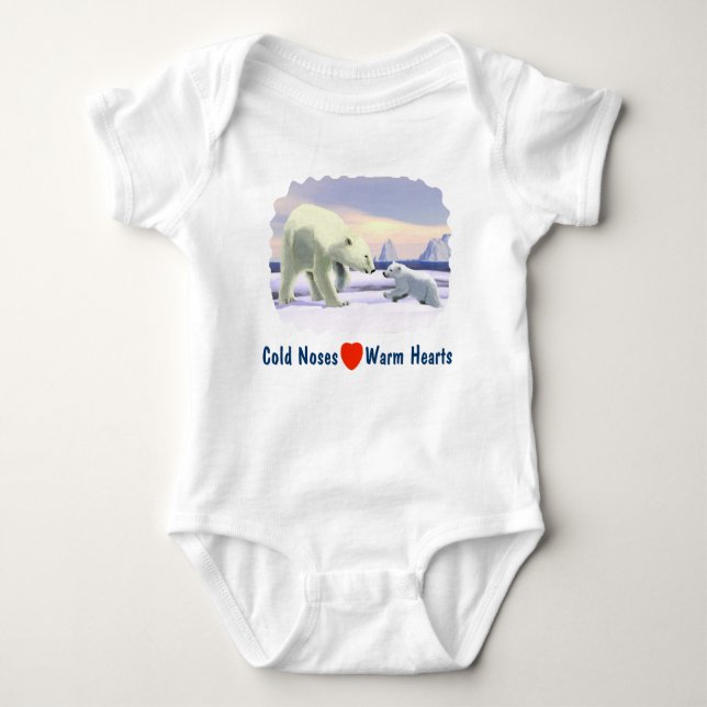 Polar Bear - Mama Nose Best Baby Bodysuit (Front)
