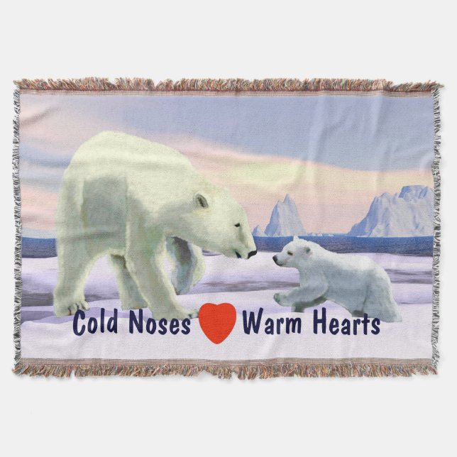 Polar Bear - Mama Nose Best Throw Blanket (Front)
