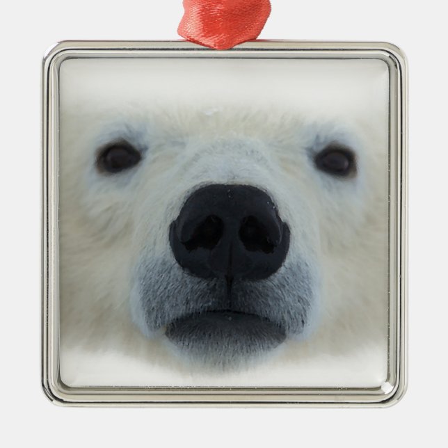 Polar Bear Metal Tree Decoration (Front)