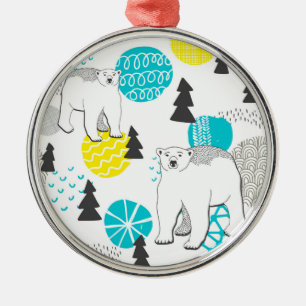 Polar bear metal tree decoration