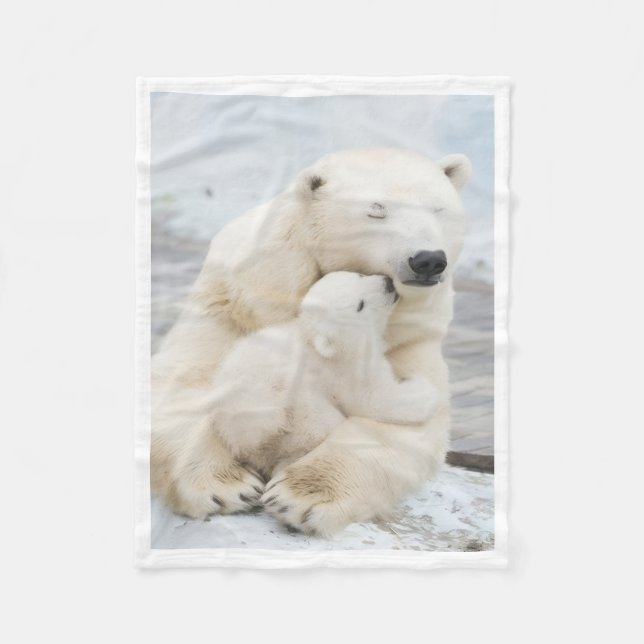 Polar Bear Mother and Cub Blanket (Front)
