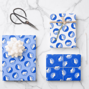 Polar Bear Mother and Cub Painting Wildlife Art Wrapping Paper Sheet