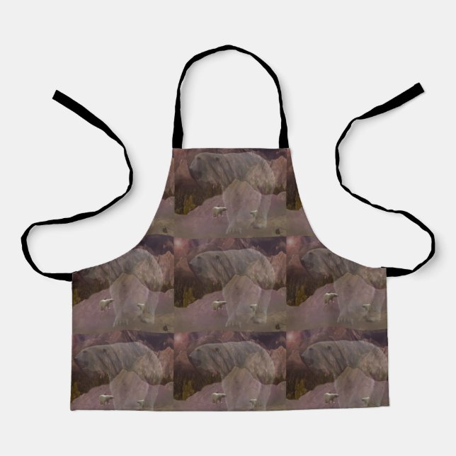 Polar Bear Mountain, Kids Full Print Apron (Front)