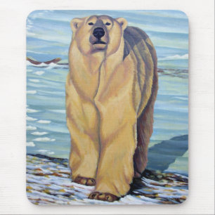 Polar Bear Mousepad Stylish Wildlife Art Mousepad