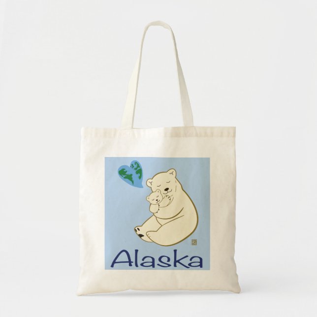 Polar bear Mum and Cub Bag (Front)