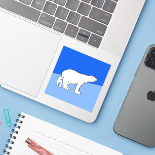 Polar Bear Mum and Cub Painting - Wildlife Art