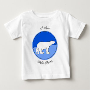 Polar Bear Mum and Cub Painting - Wildlife Art Baby T-Shirt