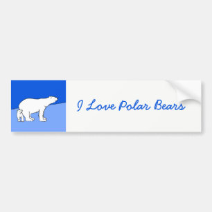 Polar Bear Mum and Cub Painting - Wildlife Art Bumper Sticker