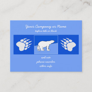 Polar Bear Mum and Cub Painting - Wildlife Art Calling Card