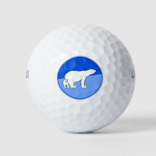 Polar Bear Mum and Cub Painting - Wildlife Art Golf Balls