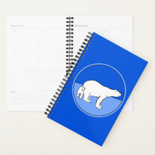 Polar Bear Mum and Cub Painting - Wildlife Art Planner