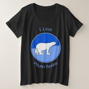 Polar Bear Mum and Cub Painting - Wildlife Art Plus Size T-Shirt