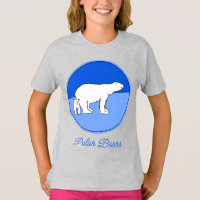 Polar Bear Mum and Cub Painting - Wildlife Art T-S