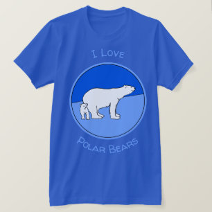 Polar Bear Mum and Cub Painting - Wildlife Art T-Shirt