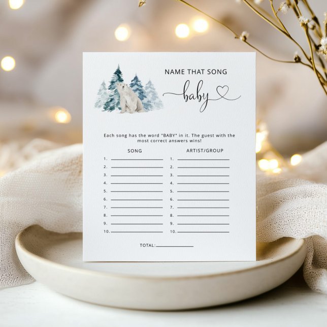 Polar bear Name that song baby shower game (Creator Uploaded)