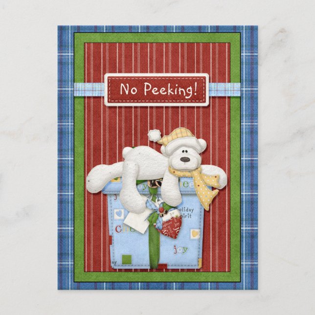 Polar Bear No Peeking Christmas Cards (Front)